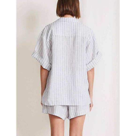 NEW APIECE APART valenti button up shirt in textured stripe - Picture 2 of 2